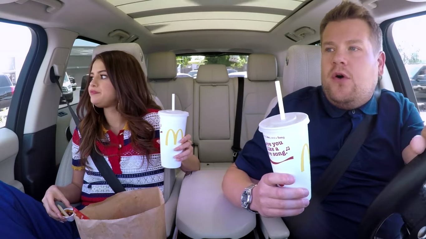 James Corden's Carpool Karaoke brings McDonald's and Coca-Cola onboard as organic sponsors